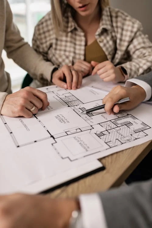 Architect working on home plans
